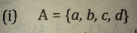 A= a,b,c,d