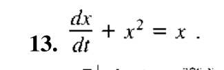  dx/dt +x^2=x.