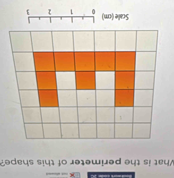 Boskwerk cöde 20 not silowed 
What is the perimeter of this shape? 
Scale (cm) 0 1 2 3