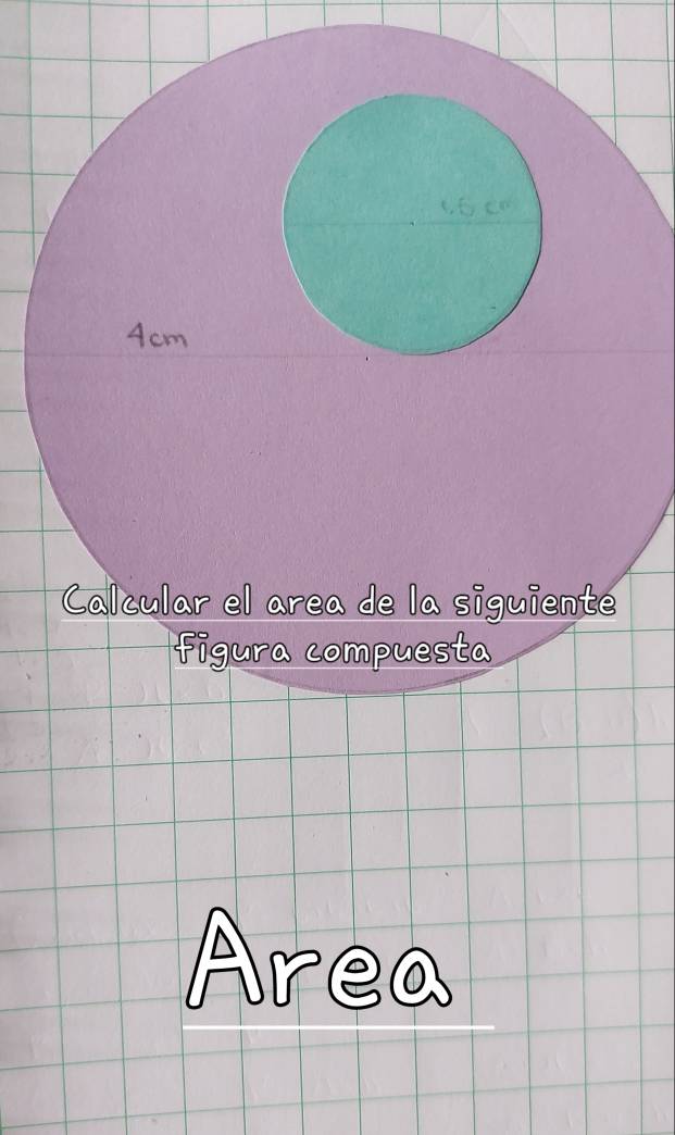 ó cº
4cm
Calcular el area de la siguiente 
figura compuesta 
Area