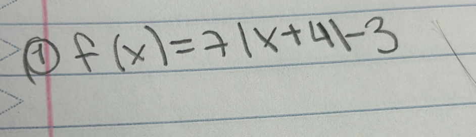 ⑦ f(x)=7|x+4|-3