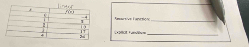 Recursive Function:_
Expilcit Function:_