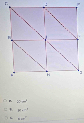 A. 20cm^2
B. 16cm^2
C. 8cm^2