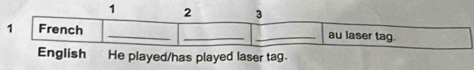 lish He played/has played laser tag.