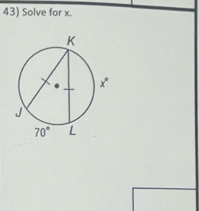 Solve for x.