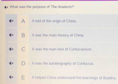 What was the purpose of The Analects? 
a.