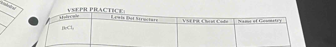 Octahedral
VSEPR PRACT