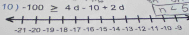 10 ) -100≥ 4d-10+2d