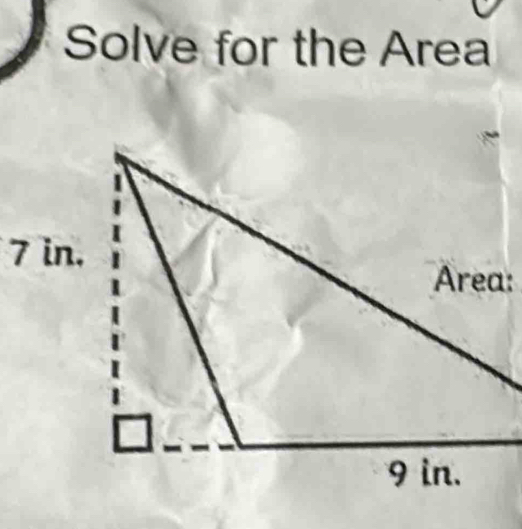 Solve for the Area