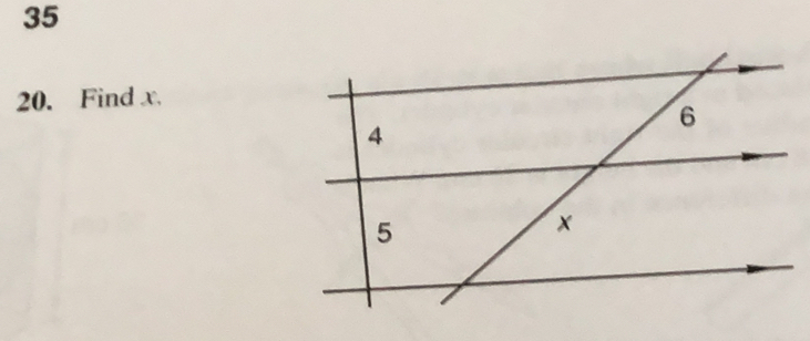 35 
20. Find x.