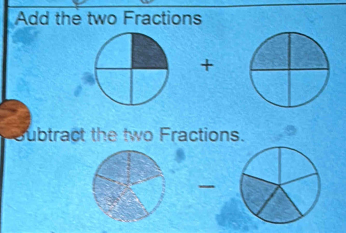 Add the two Fractions 
+ 
ubtract the two Fractions.