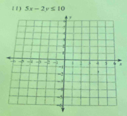 5x-2y≤ 10