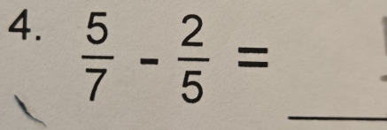  5/7 - 2/5 =
_