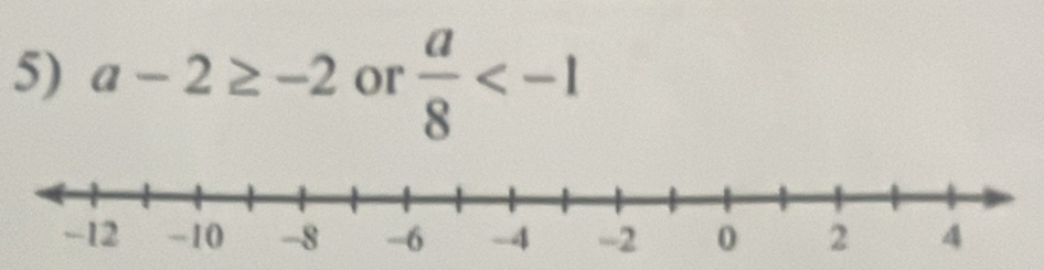 a-2≥ -2 or  a/8 