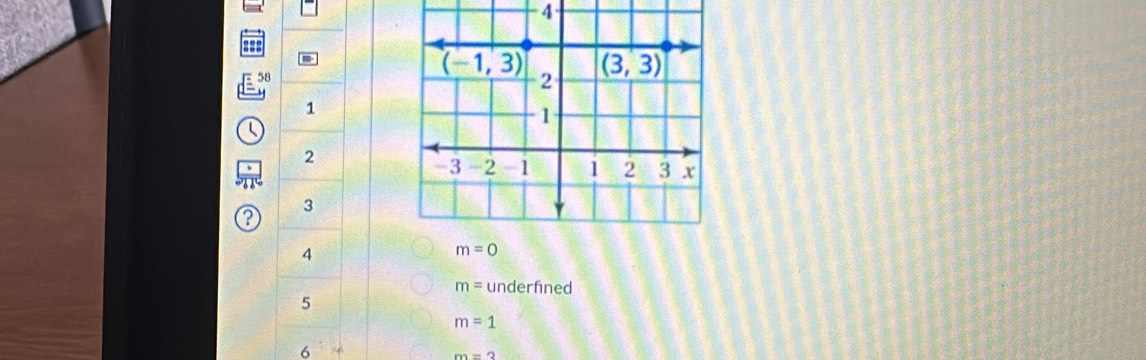 4
::
E 58
1
2
 
3
2
4
m= underfined
5
m=1
6