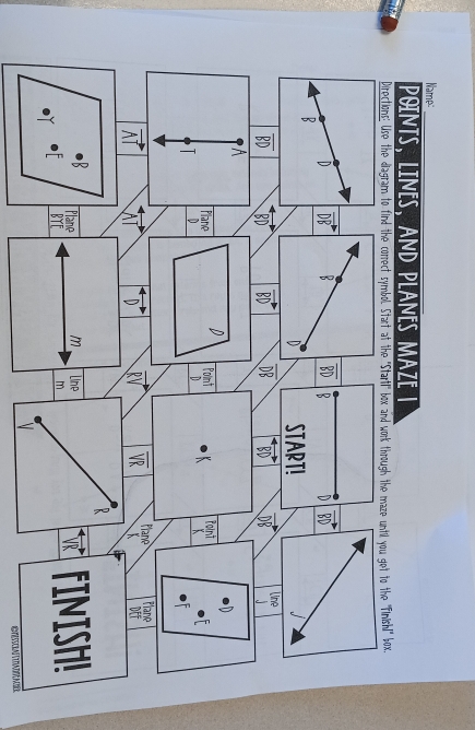 Name:_
Points, lines, and planes maze
m