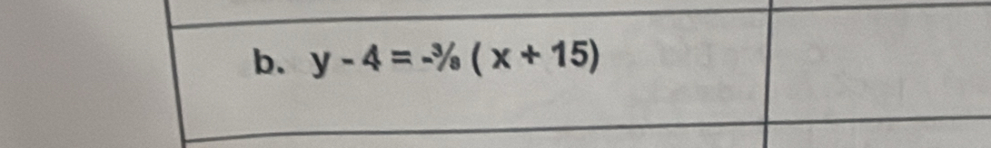 y-4=-^3/_8(x+15)