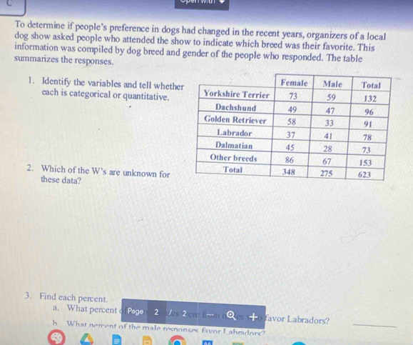 To determine if people’s preference in dogs had changed in the recent ...