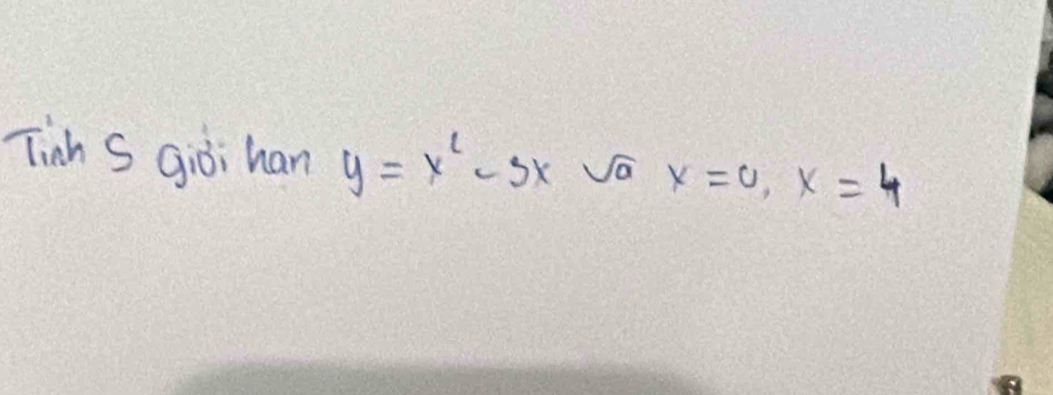 Tinh s qiòi han y=x^2-3xsqrt(a)x=0, x=4