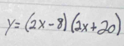 y=(2x-8)(2x+20)