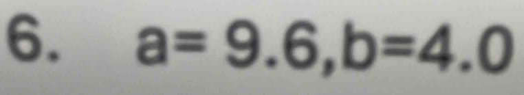 a=9.6, b=4.0