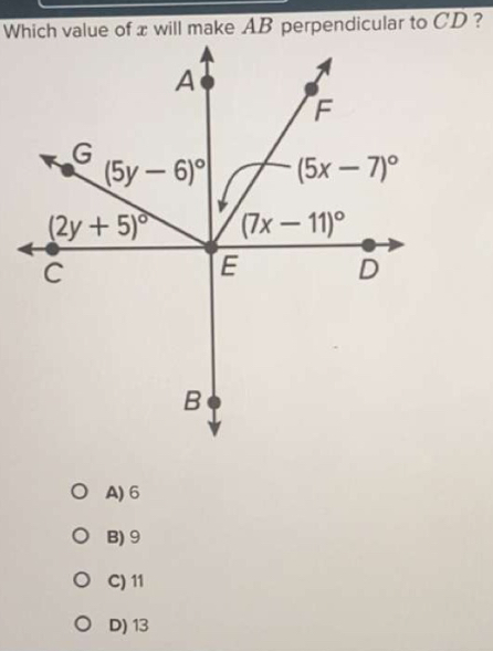 A) 6
B) 9
C) 11
D) 13