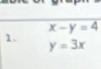 x-y=4
1. y=3x