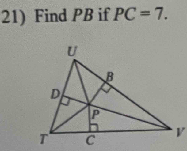 Find PB if PC=7.