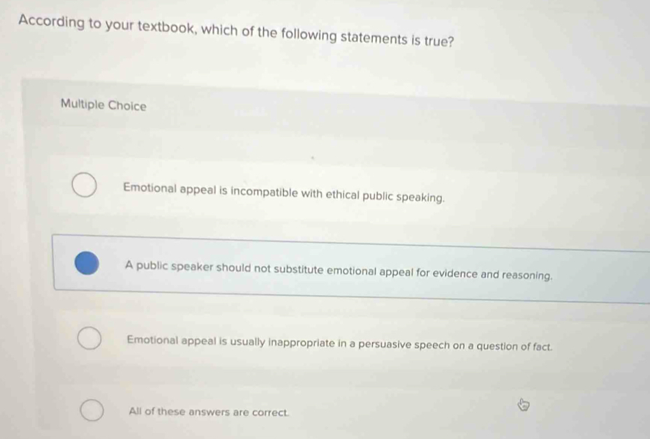 Solved: According to your textbook, which of the following statements ...