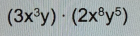 (3x^3y)· (2x^8y^5)