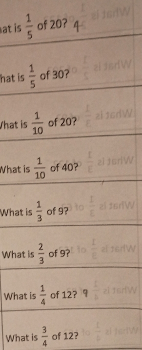 at i
hat 
Vhat
Wha
Wha
Wh
Wh
What is  3/4  of 12?