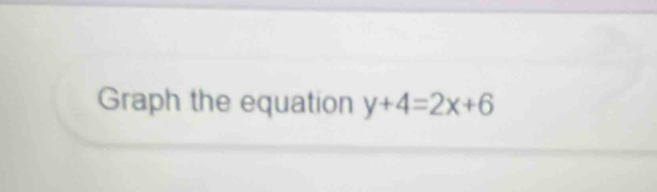 Graph the equation y+4=2x+6