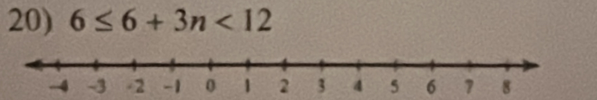 6≤ 6+3n<12</tex>