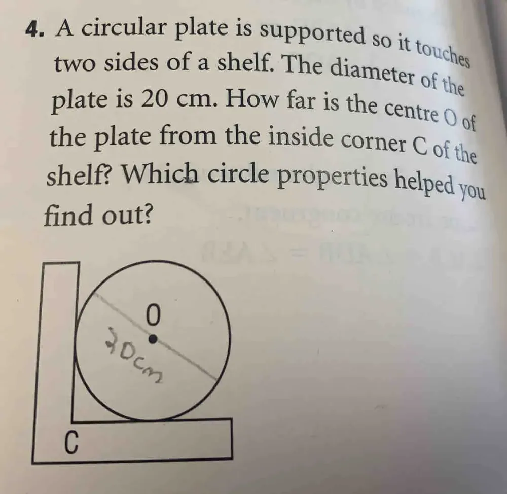 Solved: A circular plate is supported so it touches two sides of a ...