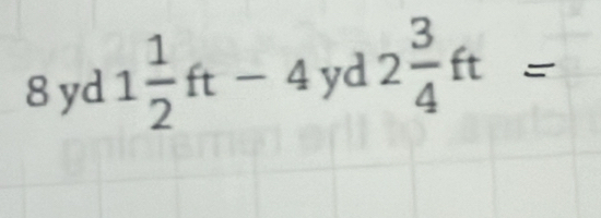 □ 
8 yd 1 1/2 ft-4yd2 3/4 ft.