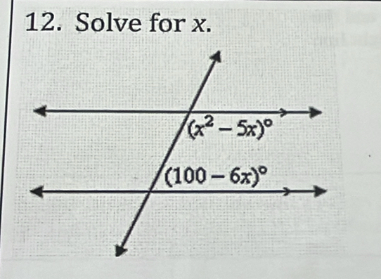 Solve for x.