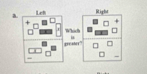 Left Right 
+ 
+
x Which 
is 
greater?