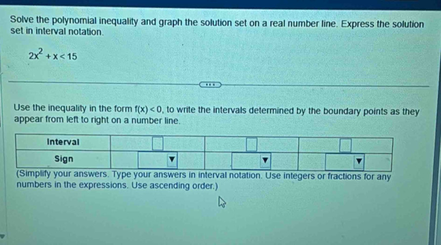Solved: Solve the polynomial inequality and graph the solution set on a ...