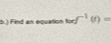 Find an equation forf^(-1)(t)=