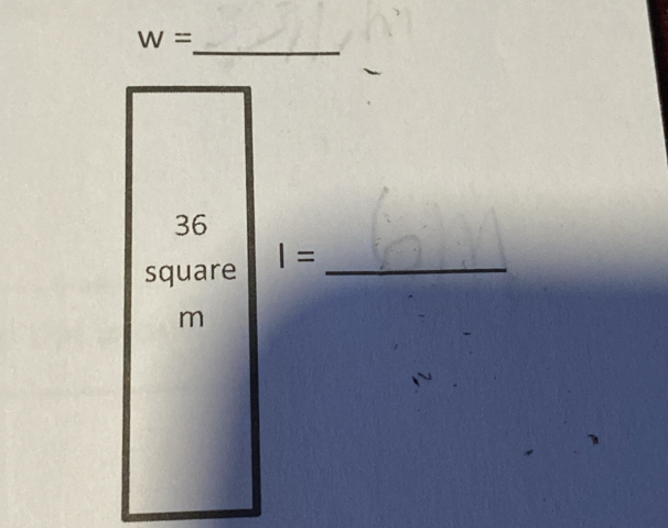 W=
36
square I= _
m