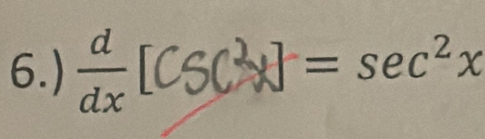 6.)  d/dx 
=sec^2x