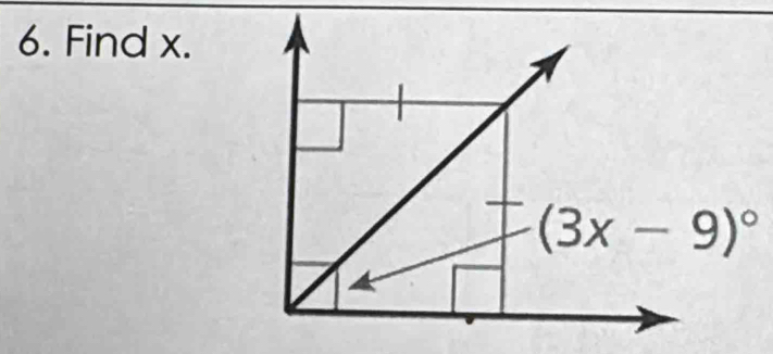 Find x.
(3x-9)^circ 