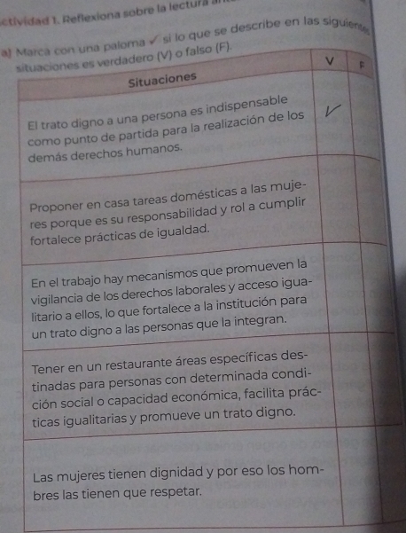 ii 1 Reflexiona sobre la ectur a 
a) Me describe en las siguiente 
si