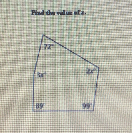 Find the value ofx.