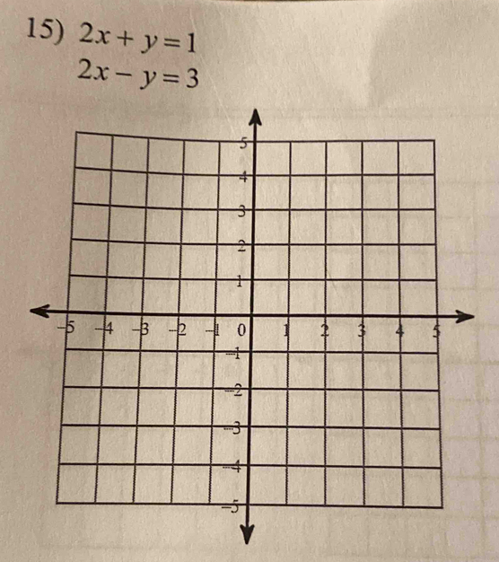 2x+y=1
2x-y=3