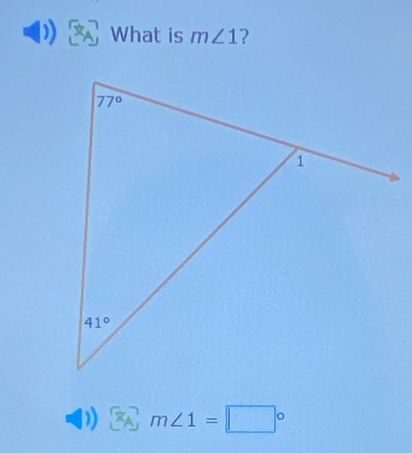 What is m∠ 1 ?
 x_A m∠ 1=□°