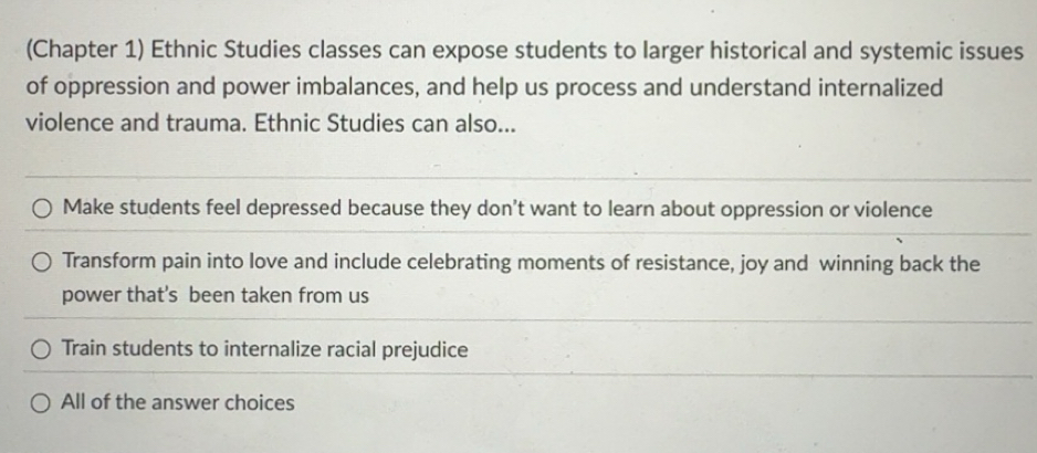 Solved: of oppression and power imbalances, and help us process and ...
