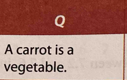 A carrot is a 
vegetable.