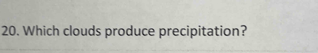 Which clouds produce precipitation?