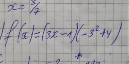 x= 3/7 
f(x)=(3x-1)(-3^2+4)